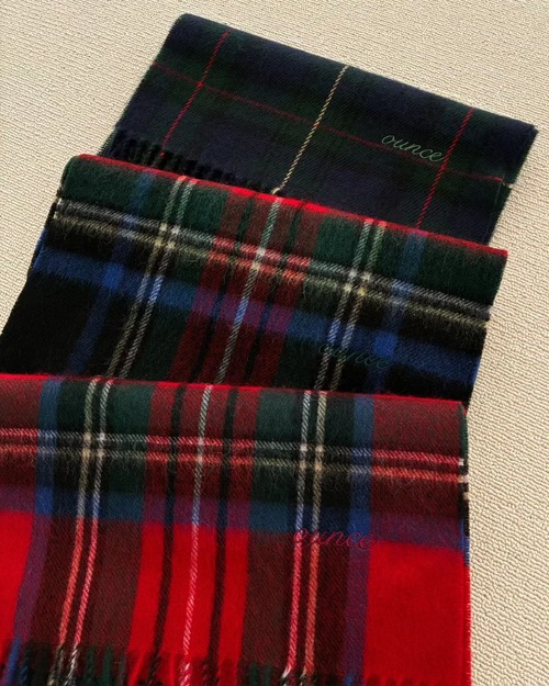 (OUNCE) check wool muffler / 3 color