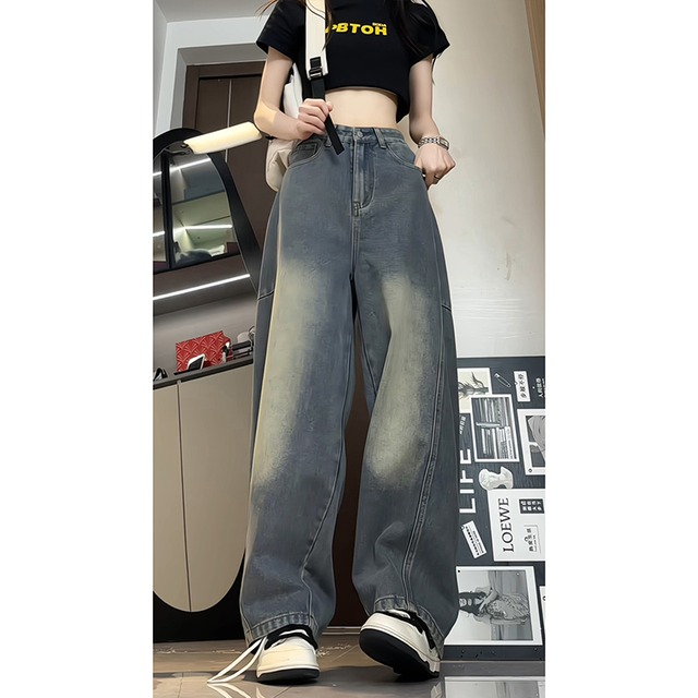 ストレートワイド デニムパンツ　V7004