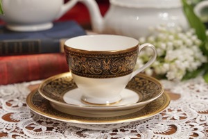 B【希少】【トリオ】Minton ミントン GRANDEE グランディー コーヒーカップ＆ソーサー 英国製