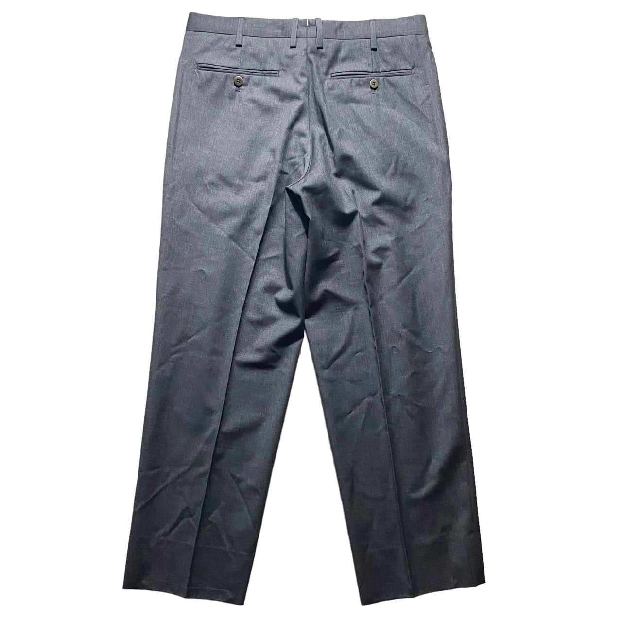 vintage HERNO gray wool tucked slacks fabric by “Loro Piana”