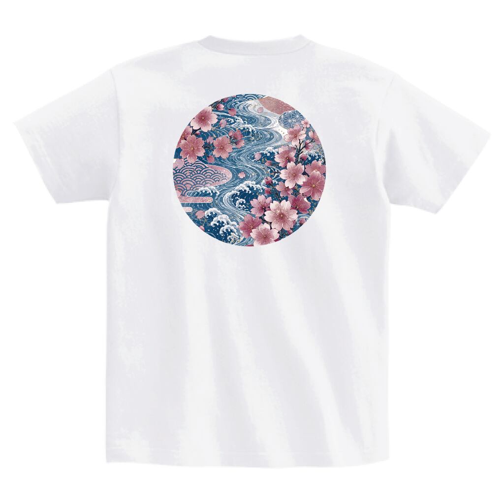 波桜-Nami Sakura-バックプリントTシャツ
