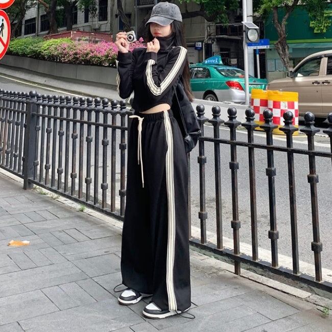 ジャージ セットアップ レディース 韓国 ファッション クロップド