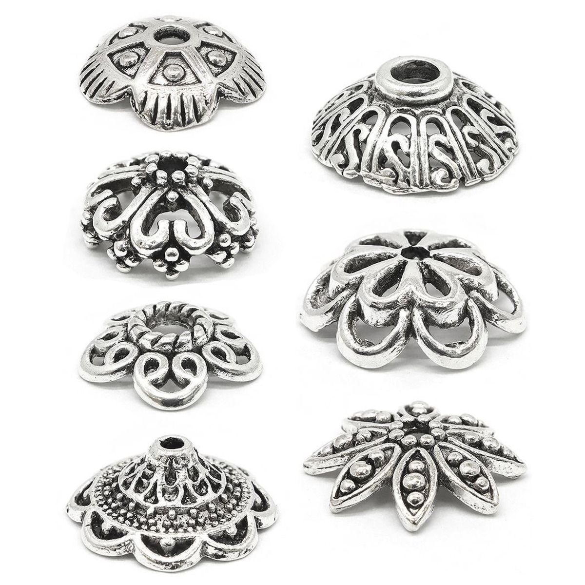 ビーズキャップ シルバー ハンドメイド アクセサリーパーツ 花座 座金 