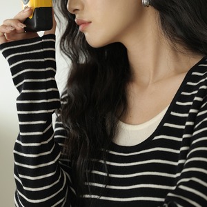 fake two-piece knit pullover J00090