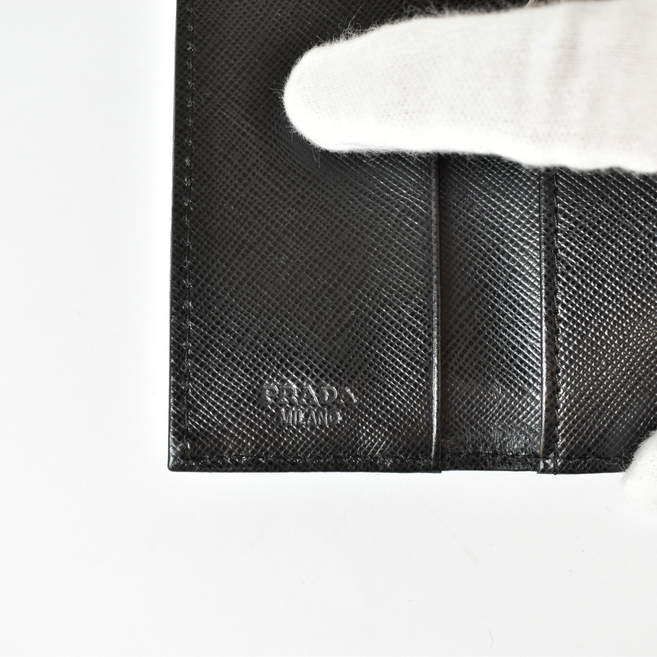 PRADA プラダ サフィアーノ テスート×レザー キーケース 68