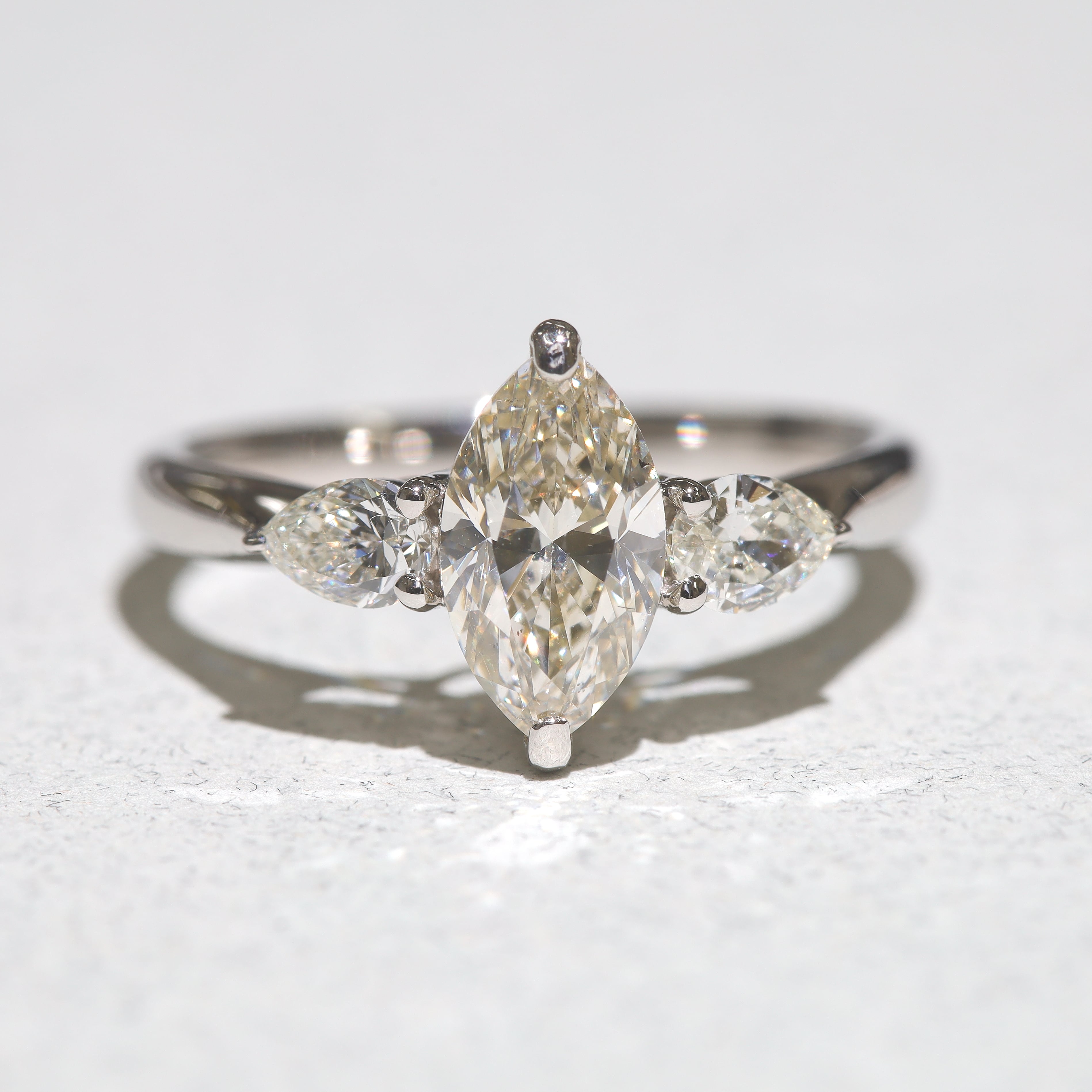 PT900天然ダイヤ1.007CTマーキスVリング マーキスカット ダイヤモンド