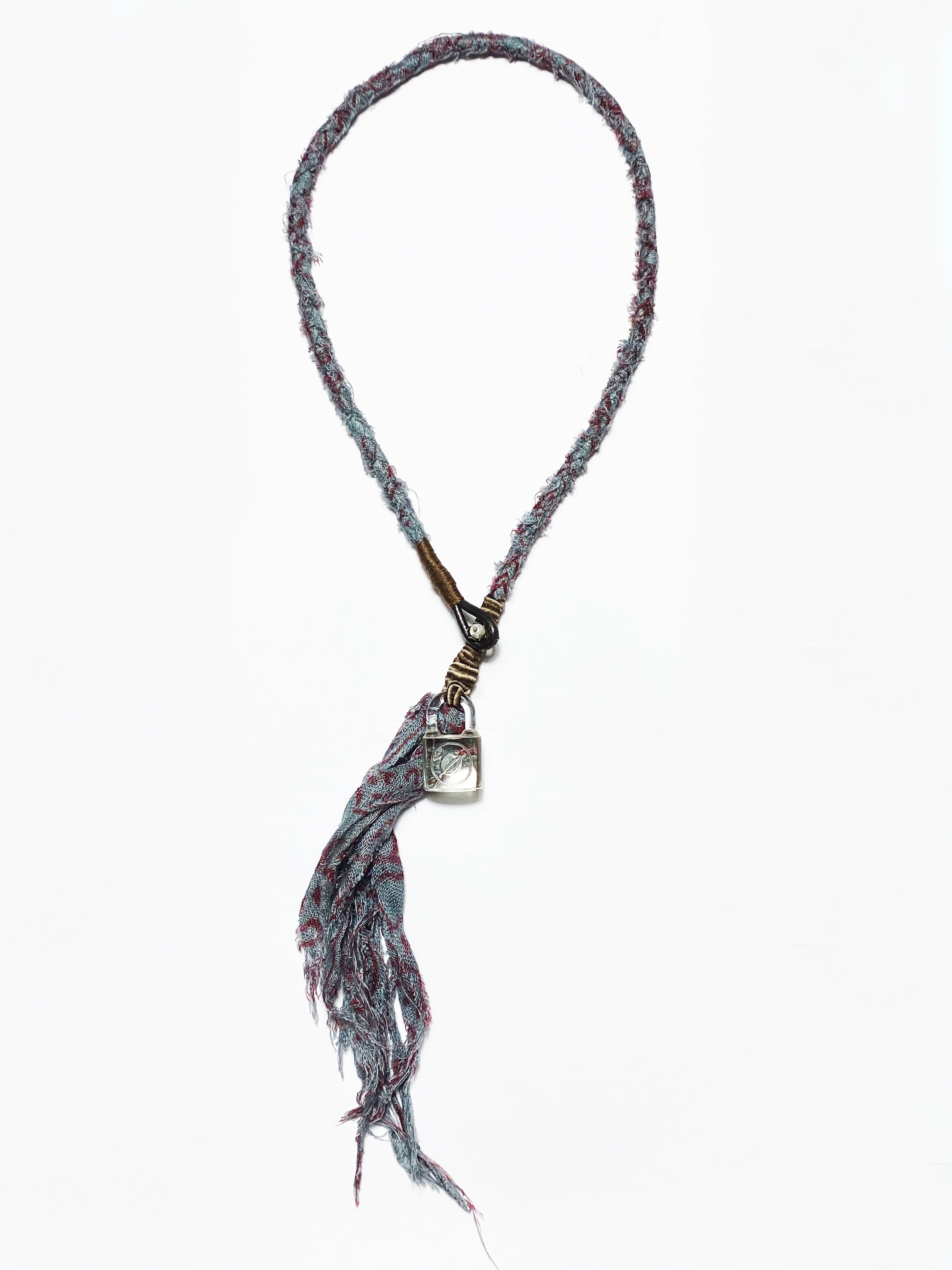 Padlocked Bandana Necklace - Dark blue