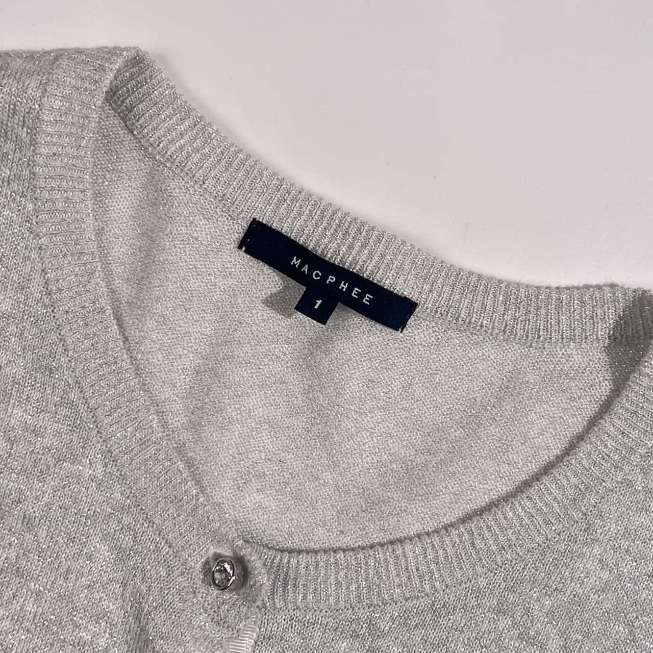 リネン混 MACPHEE マカフィー ハイゲージ ラメ混 ニットカーディガン 1 /シルバー系 レディース