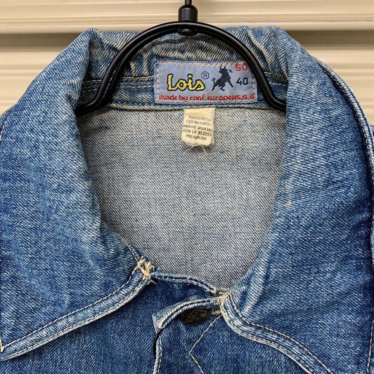Lois デニムジャケット Gジャン 胸ポケット ブルーデニム 40 Lois デニムジャケット Gジャン 胸ポケット ブルーデニム 40