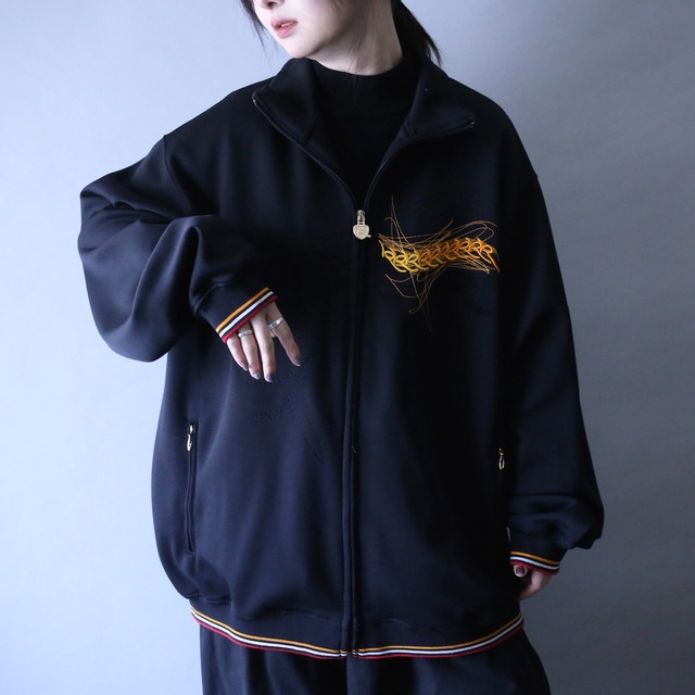 "刺繍" front design good coloring over silhouette track jacket