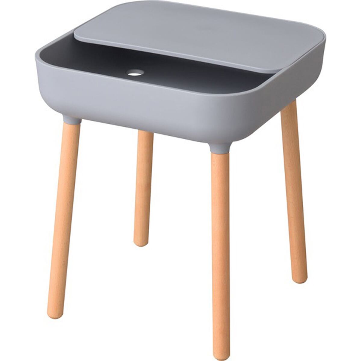 テーブル PT-980GY PT-980WH PT-980YE サイド ソファテーブル ナイトテーブル 省スペース 収納付 軽量 コンパクト 北欧 おしゃれ シンプル モダン コード穴付き グレー ホワイト イエロー