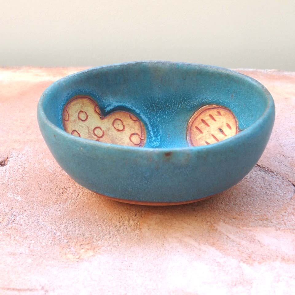 しがみさこ(陶) 楕円小鉢(トルコブルー)