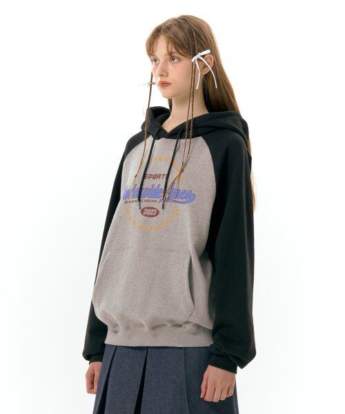 AMES-WORLDWIDE] SURROUNDING STAR RAGLAN HOODIE GREY | もごつ