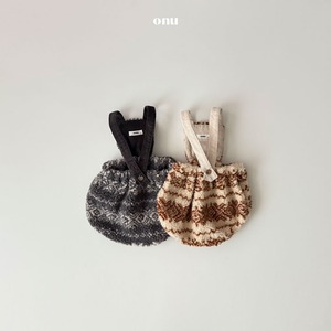 【即納】【ONU】ボアジャガードブルマロンパース グレー 12M（約80cm）2025 WINTER 韓国子供服