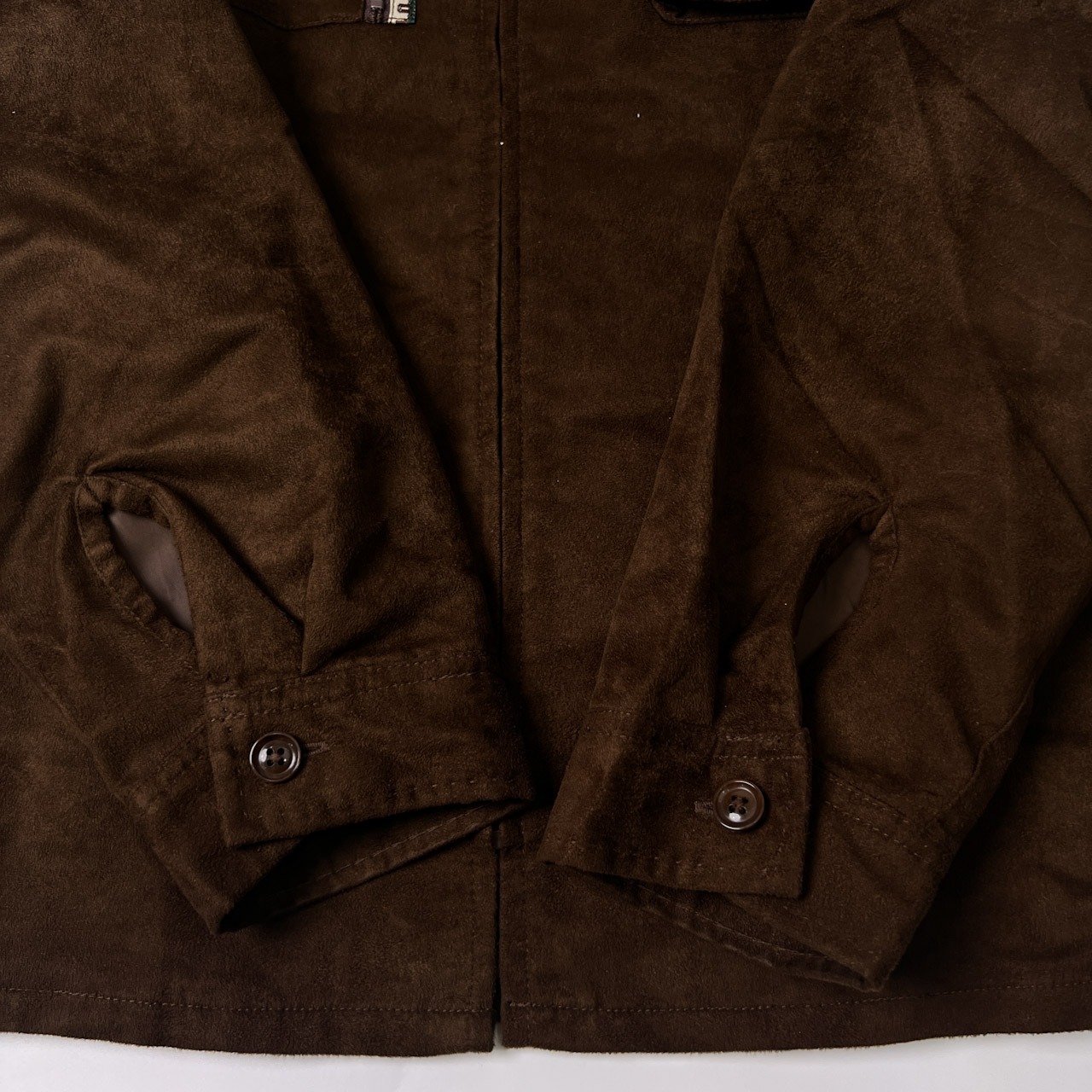 Karl Helmut カールヘルム スエード調 ジップアップ ライトジャケット M/ブラウン/フェイクレザー