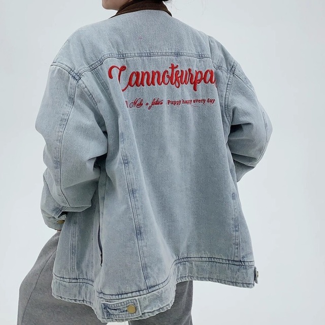 American Embroidery Short Denim Jacket 124681