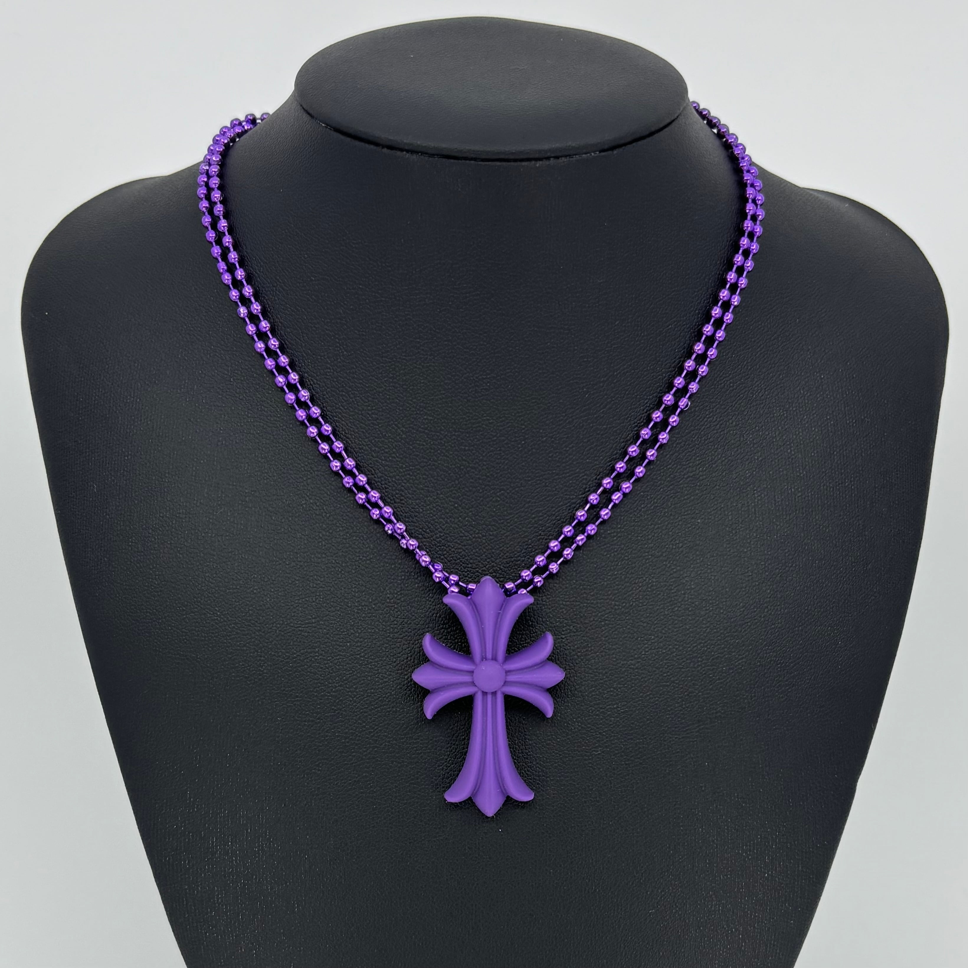 クロス ラバー ネックレス ブラック | crossluxury