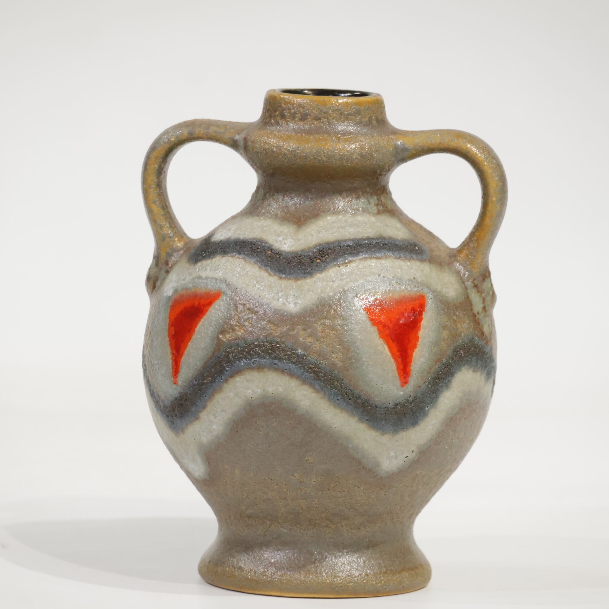 haldensleben 19cm fat lava ミッドセンチュリー VEB Haldensleben-- 16.4cm | Fat Lava & German Art Pottery