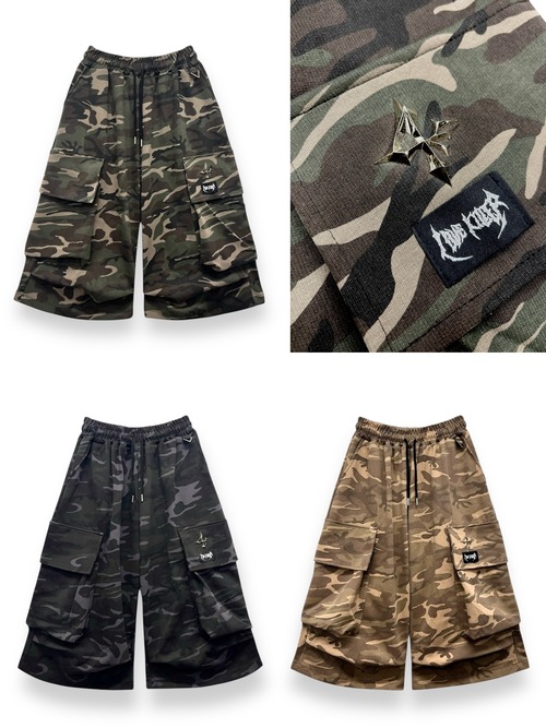 【LOVE KILLER】LK logo camo cargo half pants