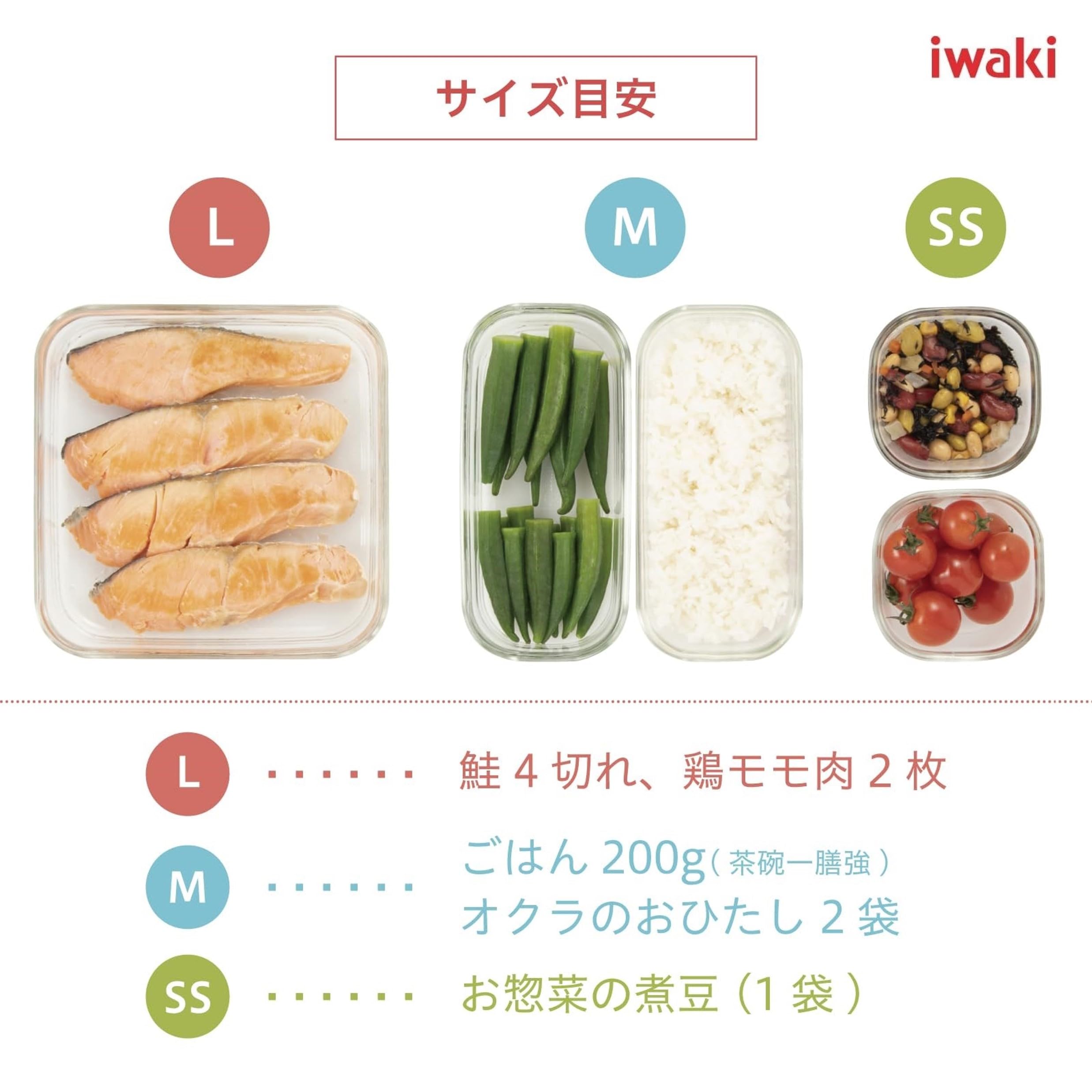 iwaki(イワキ) 耐熱ガラス 密閉容器 ホワイト 角型 5点セット 密閉