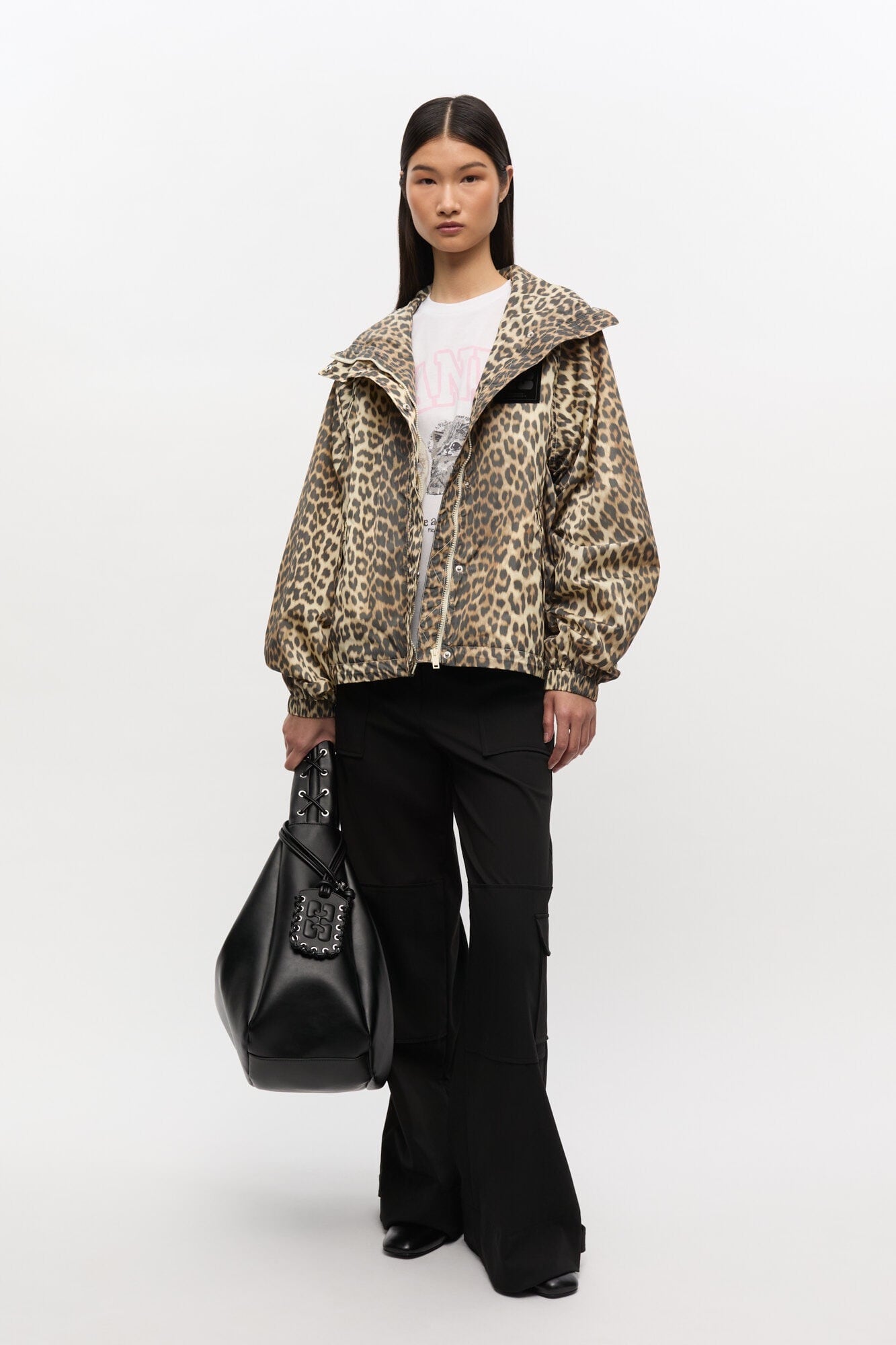 GANNI】Leopard Print Nylon Jacket | idealclasse