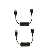ノーブランド品　2本　オン/オフスイッチ付き　 USB電源ケーブル　USB延長ケーブル　Arduino Raspberry Pi 3/2/B/B+/A 対応