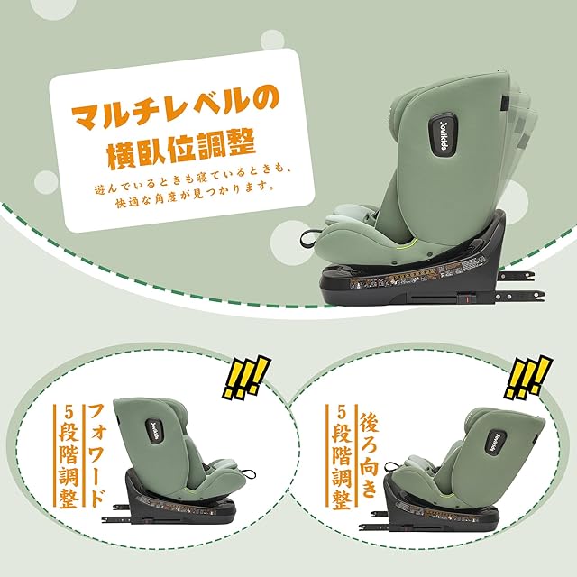 Jovikids チャイルドシート ISOFIX、 0か月~12歳頃 360°回転式 i-Size
