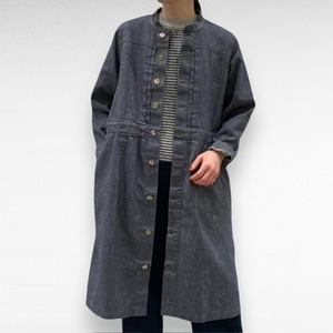 vm heavy linen twill denim coat