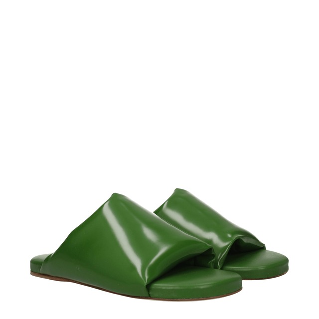 BOTTEGA VENETA ボッテガヴェネタ レディース スライドサンダル レザー グリーン 729892V2LR03653