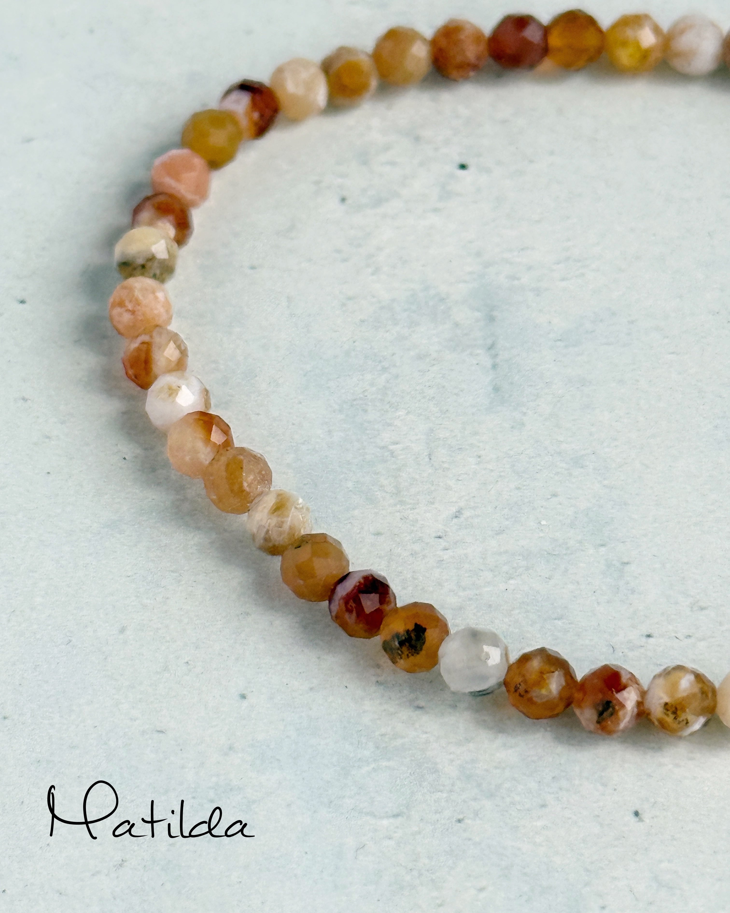 【再販】Tube & stone bracelet(ブランデーオパール)