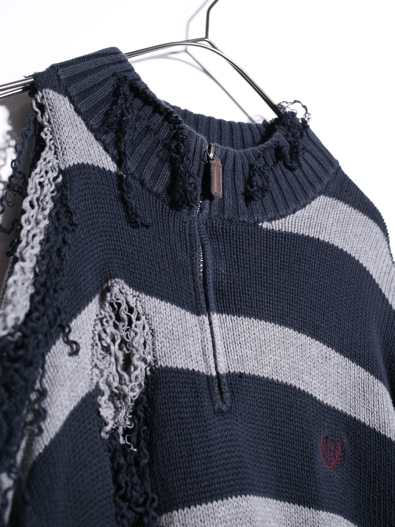 REMAKE / clash bolo × zip  border half zip knit - 8