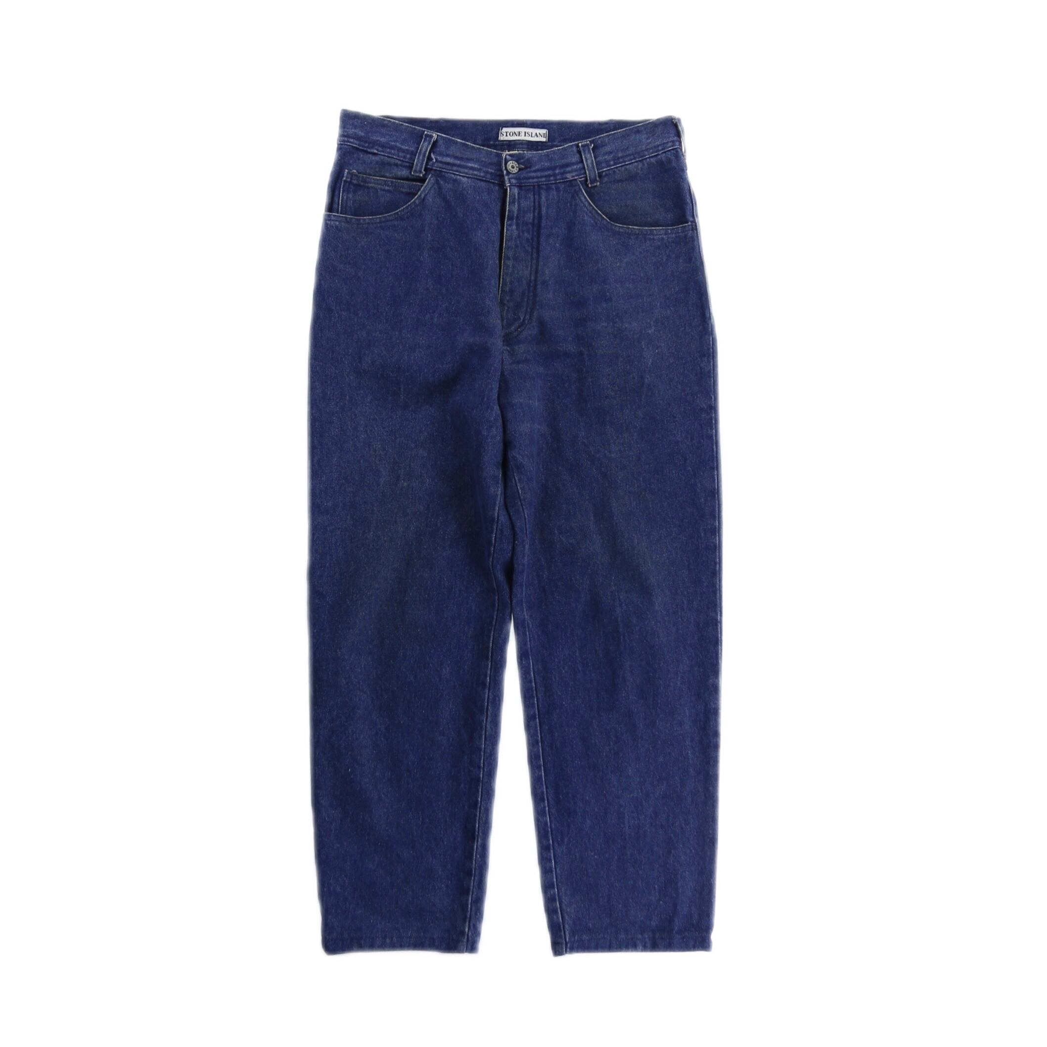 CUBA】1980s vintage STONE ISLAND by MASSIMO OSTI wide denim pant 