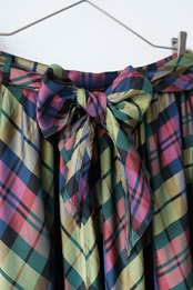 Check satin maxi skirt