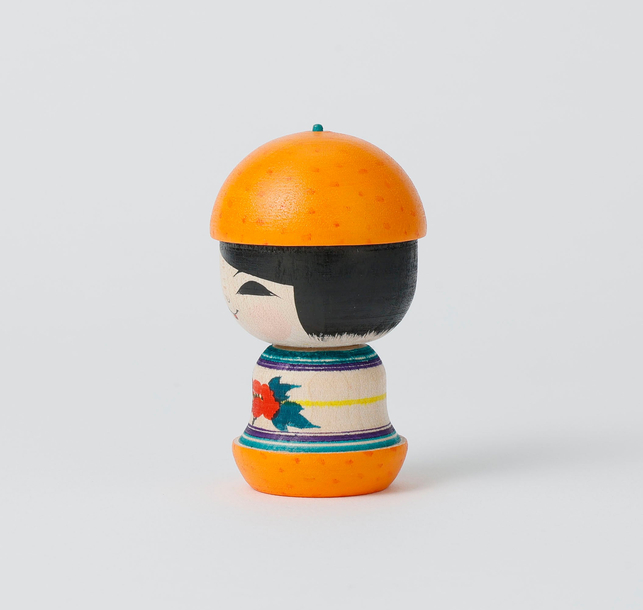 フルーツこけし-みかん】津軽系 阿保正文工人 7cm | Mikan kokeshi