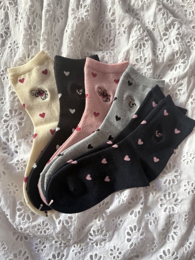 秋冬素材/TABIOコラボ　HEART SOCKS