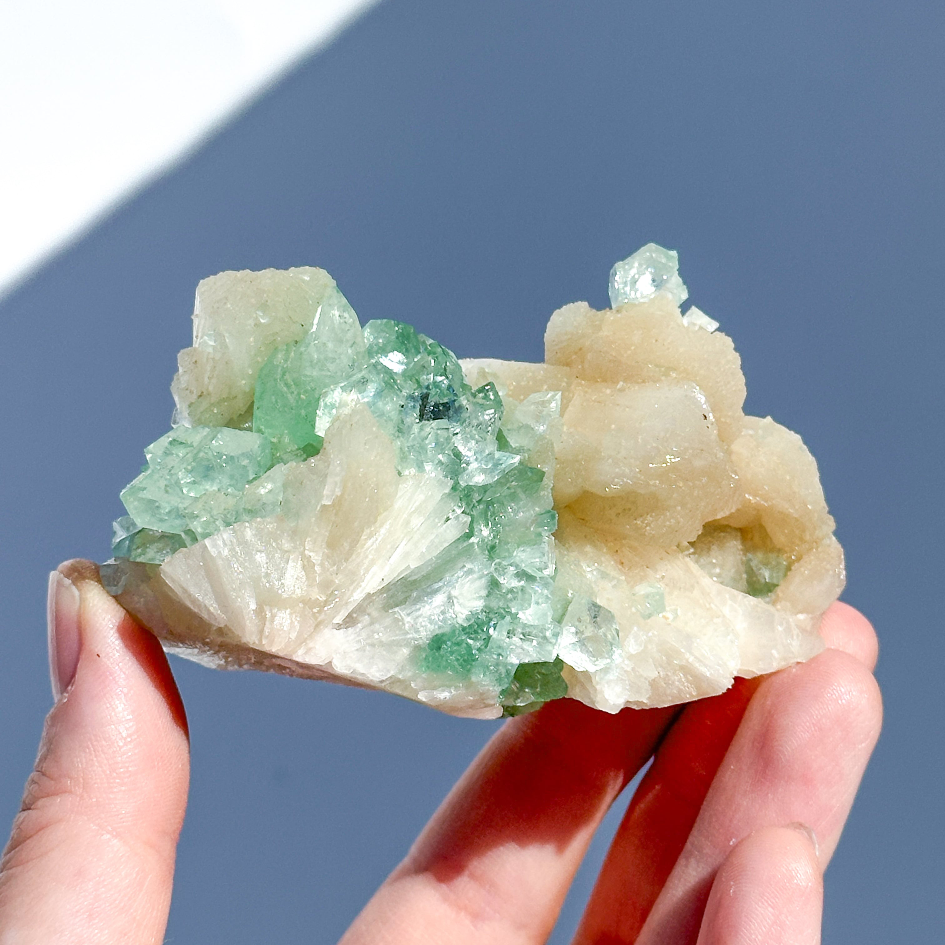 グリーンアポフィライト＆スティルバイト 78◇ Green Apophyllite
