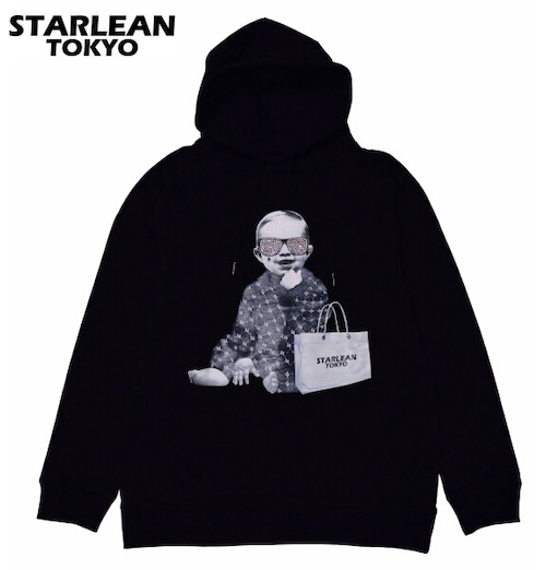 STARLEAN TOKYO スターリアン 東京 パーカー プルオーバー フーディー 裏毛 スワロフスキー SWALLOW HOODIE ブラック SLPP154