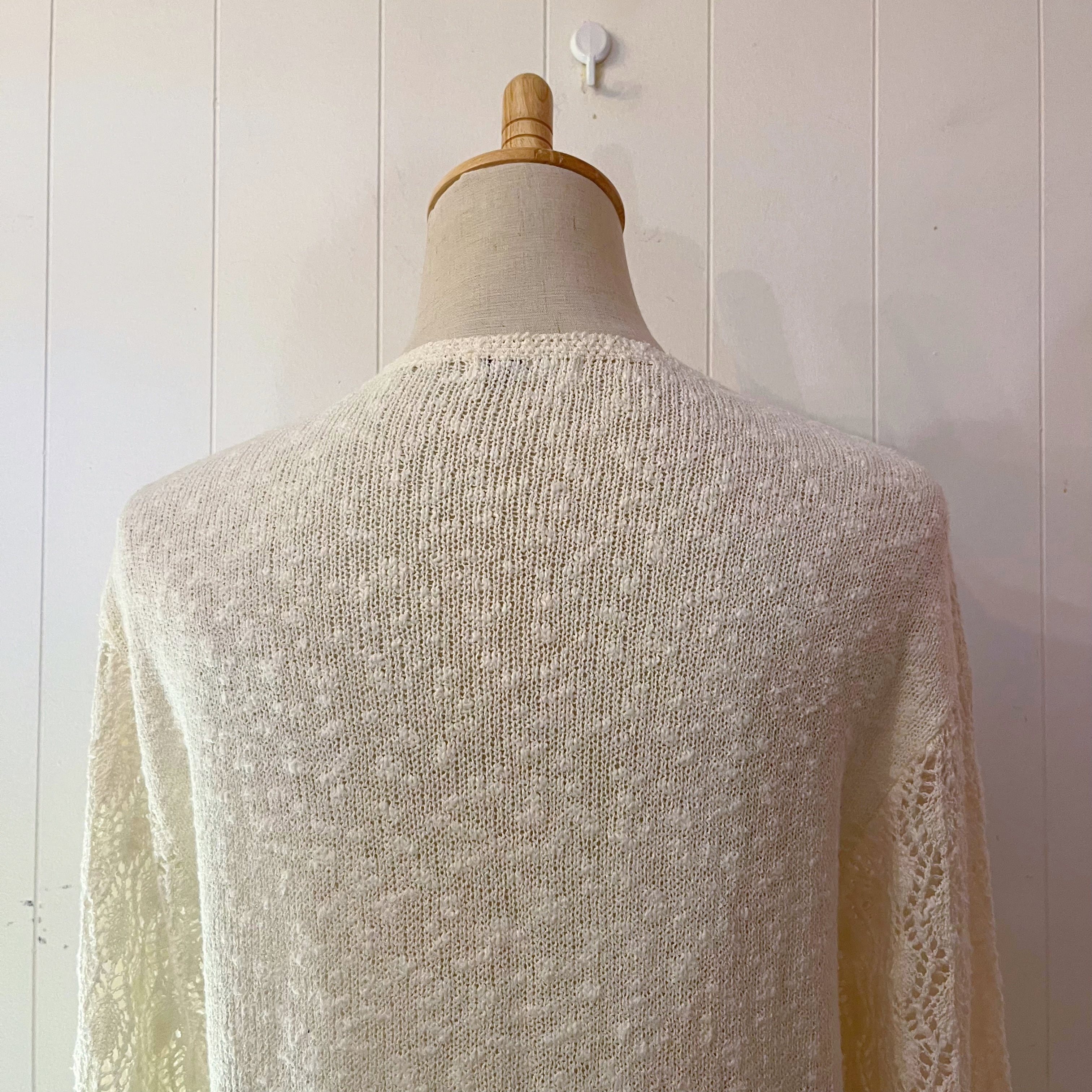 flower sequin open work cardigan