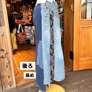 リメイクデニム巻きスカート