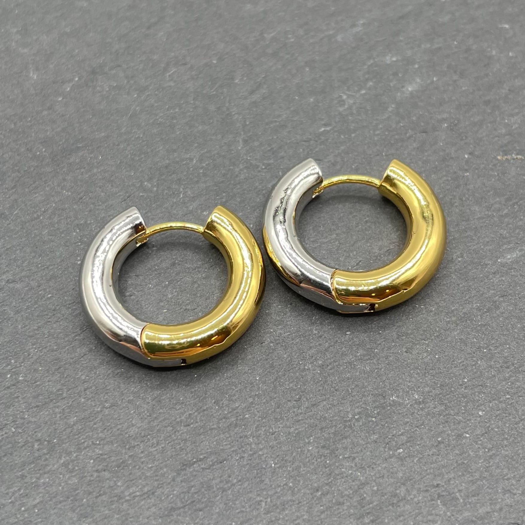 フープピアス レディース ツートンカラー ゴールド シルバー