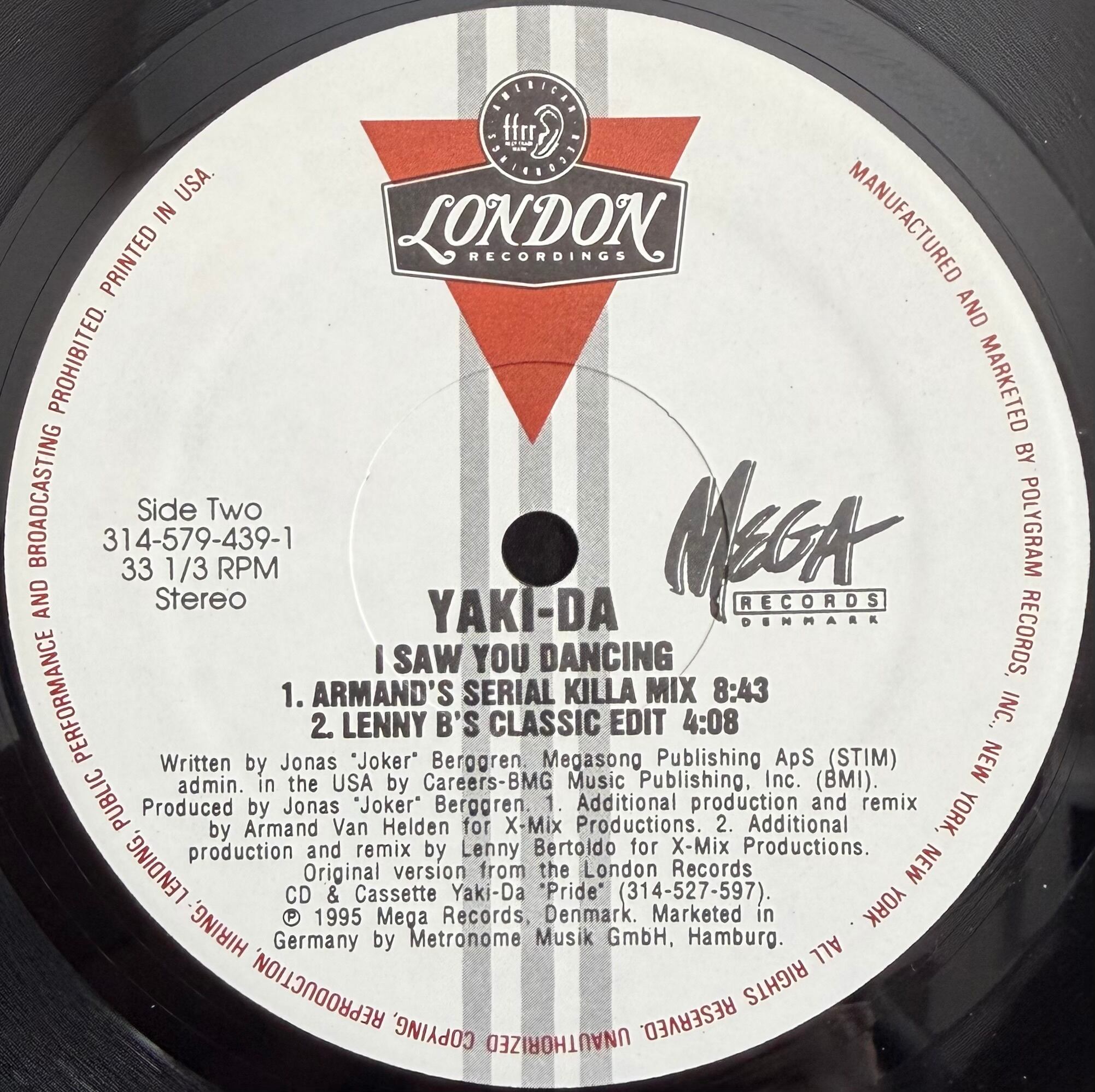 1995] Yaki-Da – I Saw You Dancing [FFRR] | ビークルレコード