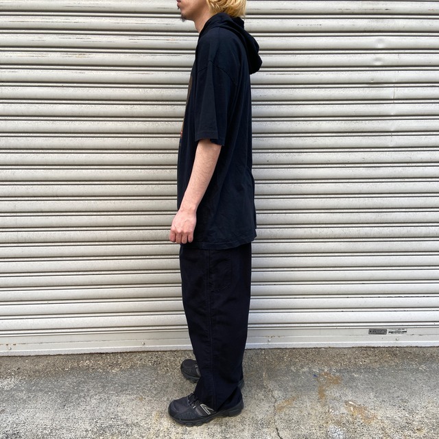 CROSS COLOURS フード付きプリントT ブラック L