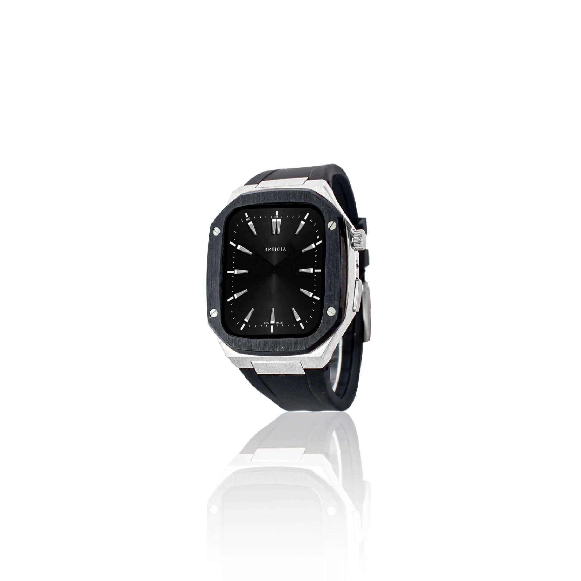 44mm/45mm【BLACK×SILVER】-Cherub-Rubber | BREIGIA