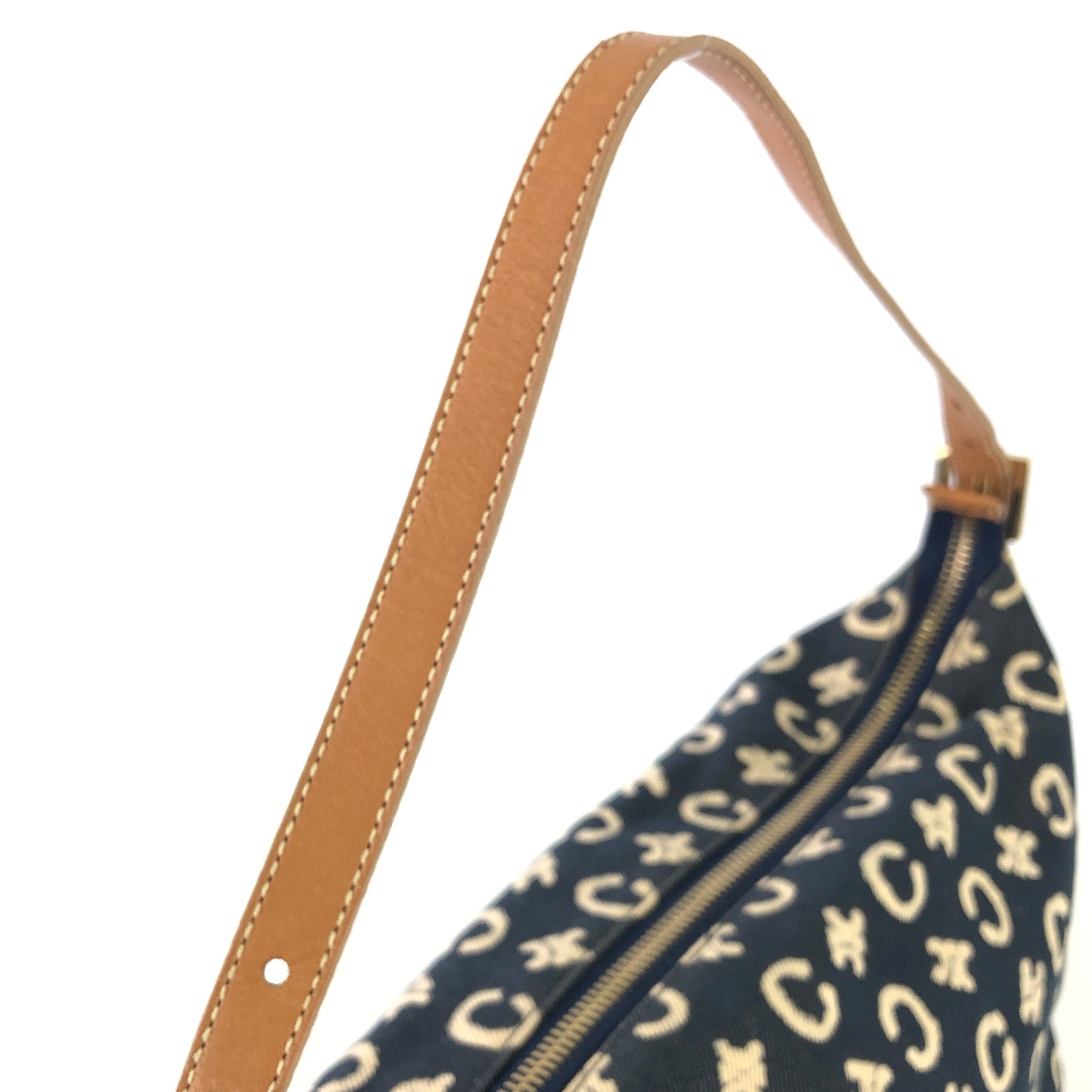 CELINE セリーヌ Cマカダム ブラゾン デニム×レザー ミニバッグ CELINE セリーヌ Cマカダム ブラゾン デニム×レザー ミニバッグ