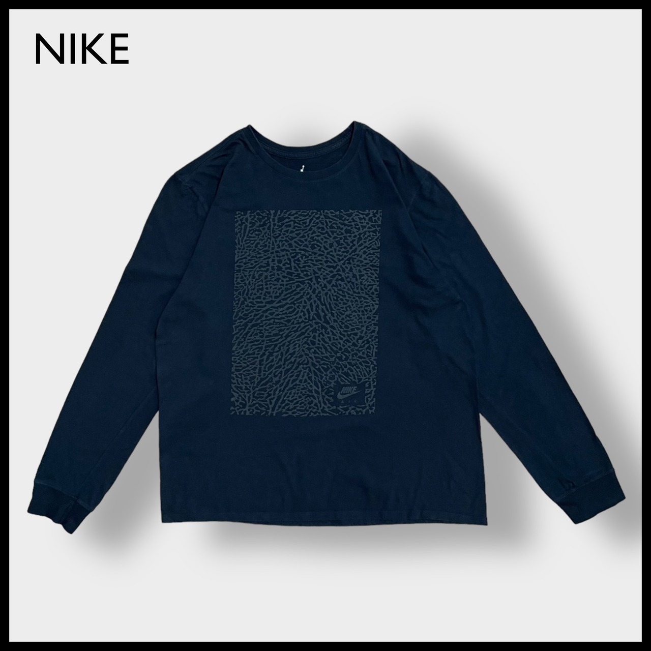 【NIKE】Air Jordanジャンプマンロゴ ロンT ロングTシャツ 長袖Tシャツ ロゴ プリント X-LARGE ビッグサイズ ナイキエアー エアジョーダン NIKEAIR US古着