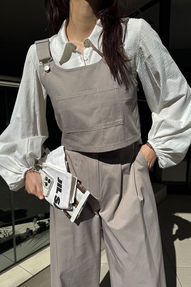 WILLFULLY 2piece roll up suspenders all-in-one 2ピースロールアップサスペンダーオールインワン　caffemocha