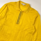リネン混 Christian Dior SPORT クリスチャンディオール スポーツ 長袖 ポロシャツ L/イエロー レディース