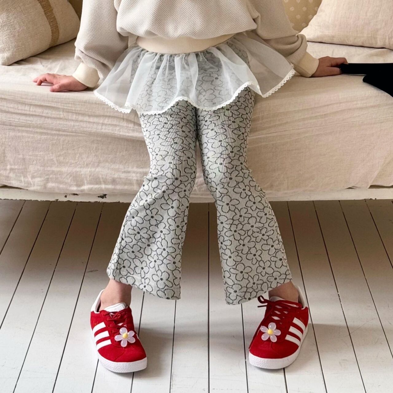 «sold out»«ベージュ S(90-100 サイズ)»«poisson» ルーナパンツ 2colors