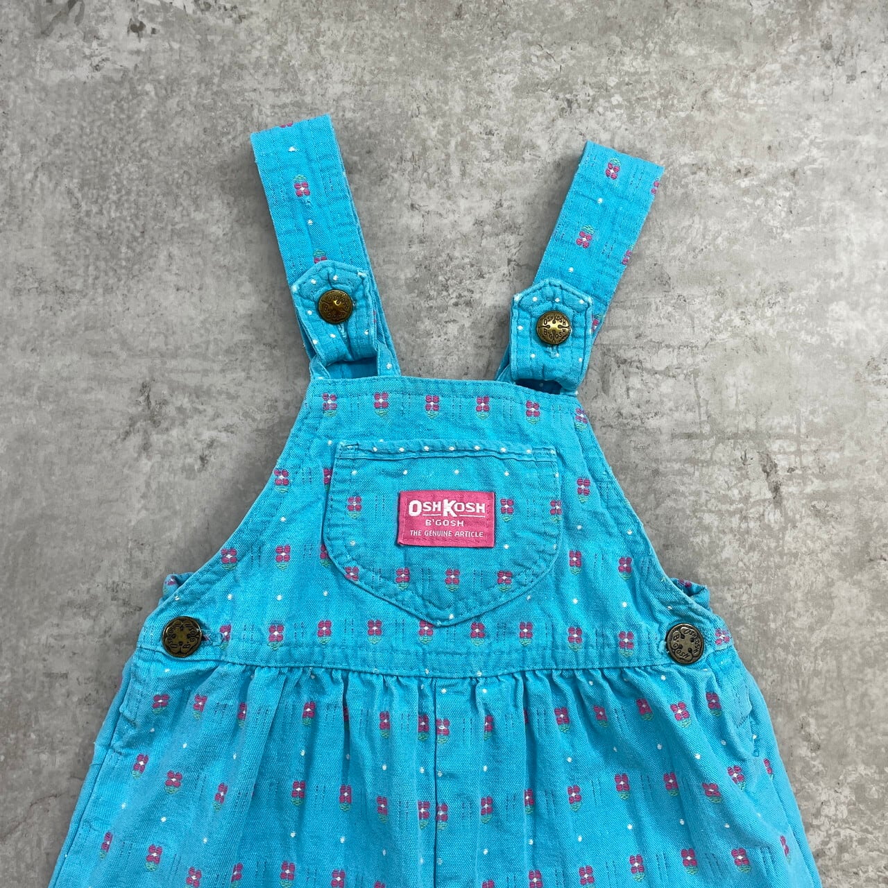 kids】希少 80年代頃 USA製 OSHKOSH オシュコシュ 花柄オーバーオール
