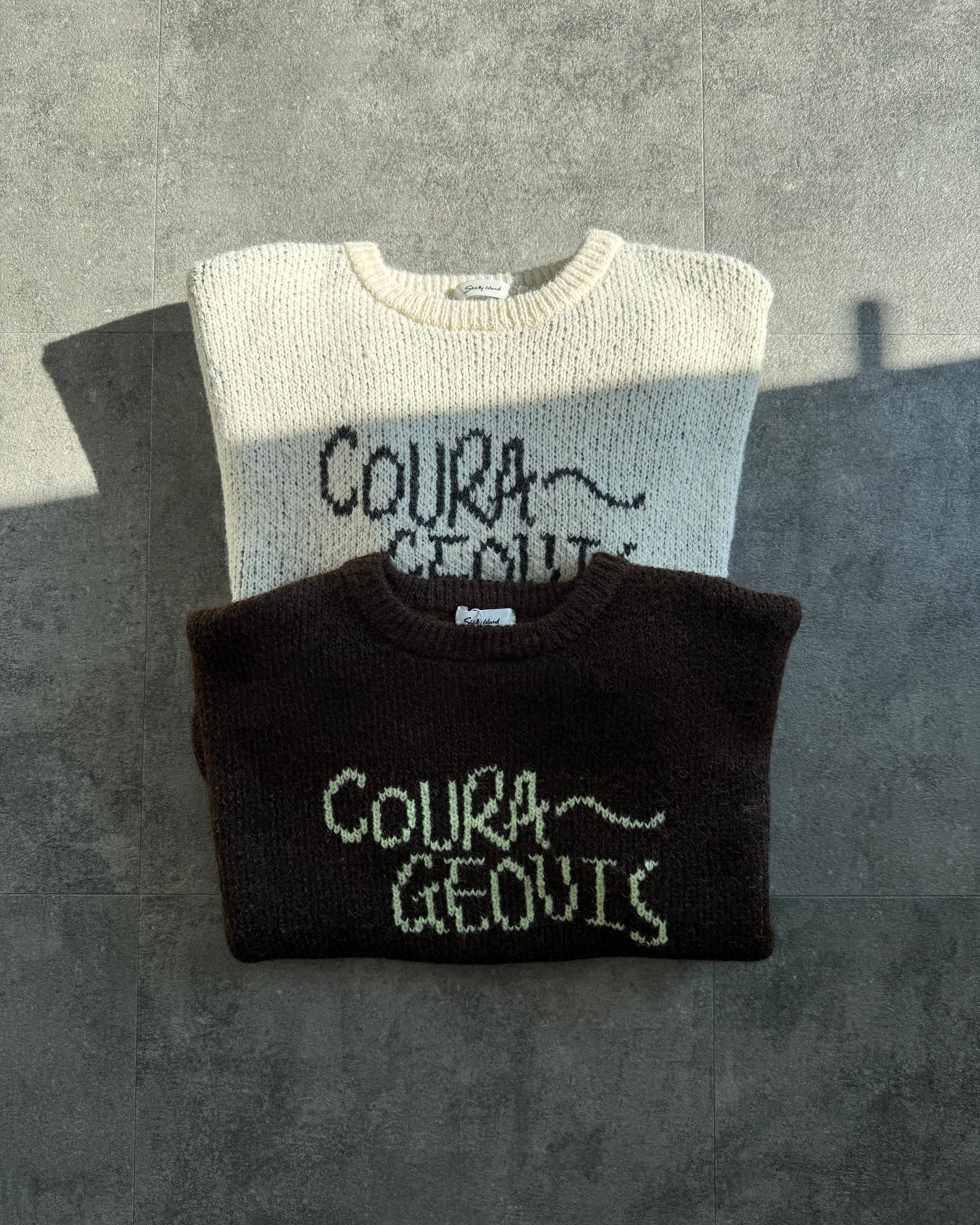 【新作アイテム送料無料】logo shaggy knit